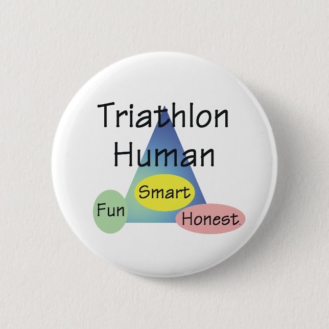 TEE Triathlon Human 6 Cm Round Badge (Front)