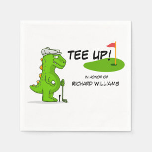 Tee Up Retired Golf Dinosaur Player Comic Napkin