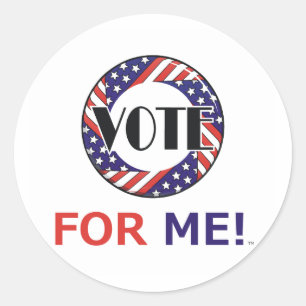 TEE Vote For Me Classic Round Sticker
