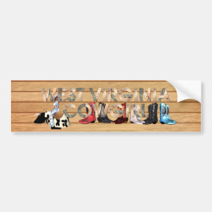 TEE West Virginia Cowgirl Bumper Sticker