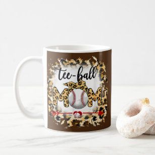 Teeball Mom Softball Baseball Mom Leopard Coffee Mug