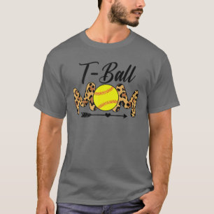 Teeball Mum Leopard Funny Softball Mother's Day Gi T-Shirt