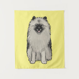 Teegan the Keeshond Cute Cartoon Dog Tapestry