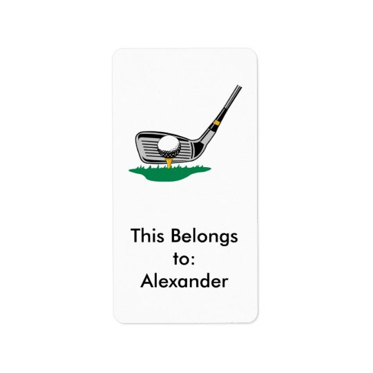 teeing off golf club design address label