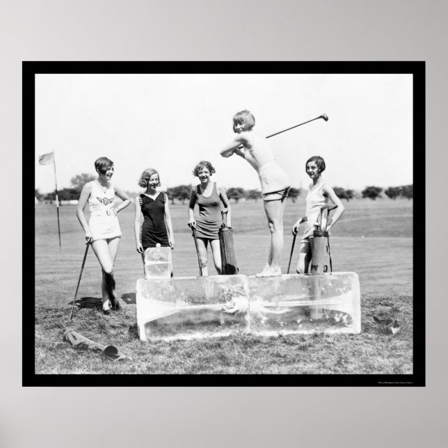 Teeing Off Ice Golf 1926 Poster (Front)