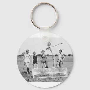Teeing Off On ICE Womens Golf in Bathing Suits! Key Ring
