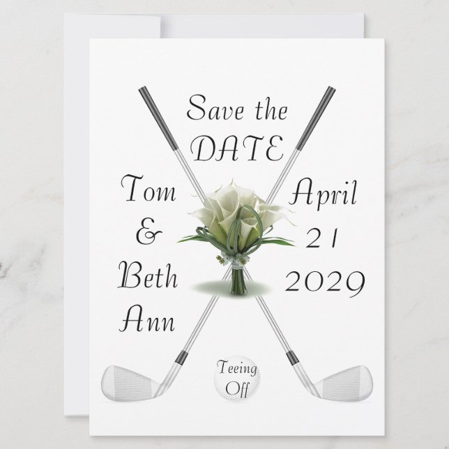 Teeing Off Save the Date Announcement  (Front)