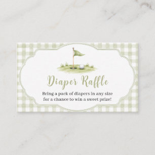 Teeing Up for Baby Sage Green Golf Diaper Raffle Enclosure Card
