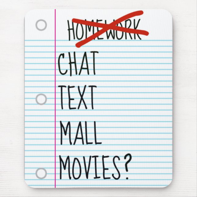 Teen After School Plans Mouse Mat (Front)