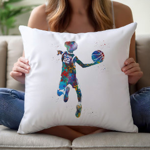 Teen Basketball Player Cushion