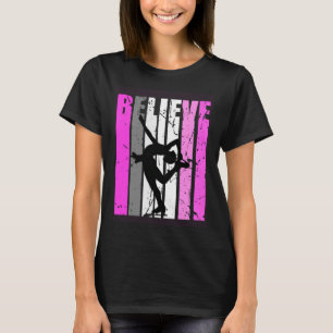Teen Believe Ice Skating Team Pink Ice Skates Ice T-Shirt