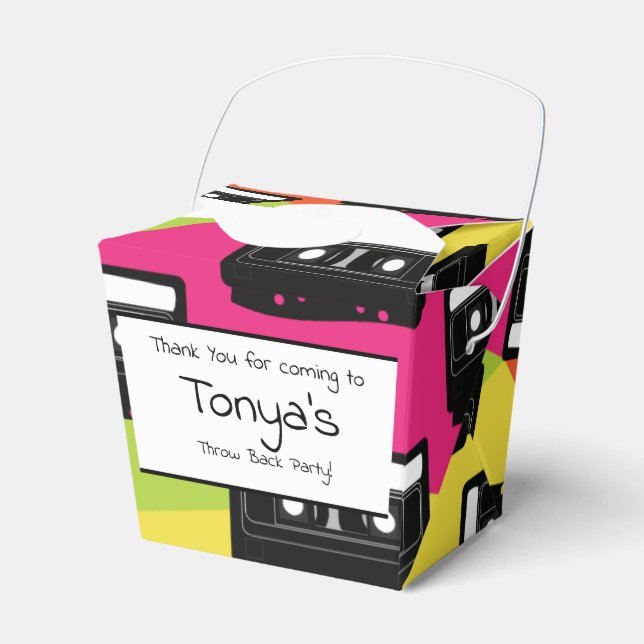 Teen Birthday 80s 90s Neon Favour Box (Front Side)