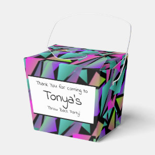 Teen Birthday 80s 90s Neon Gemetrical Favour Box