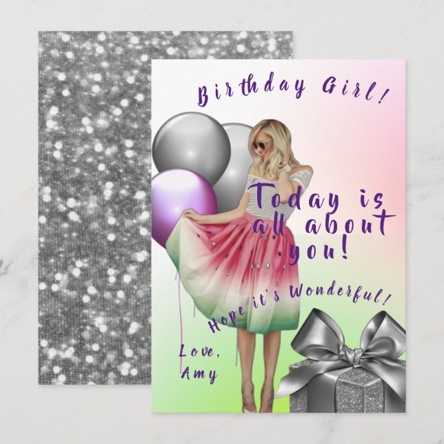 Teen Birthday Card (Front/Back)