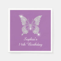 Teen Birthday Diamond Butterfly Name Age, Lavender