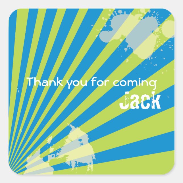 Teen Birthday Party Favour Sticker (Front)