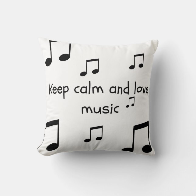 Teen Black and White Music Pillow (Front)