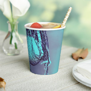 Teen Blue Birthday Party Net & Volleyball Sports Paper Cups