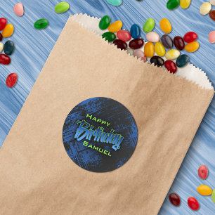 Teen Boy Birthday Classic Round Sticker