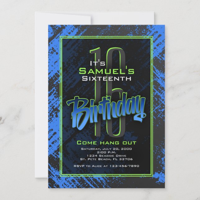 Teen Boy Birthday Invitation (Front)