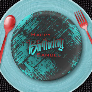 Teen Boy Birthday Paper Plate