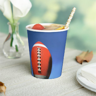 Teen Boy Birthday Party Orange Football Paper Cups