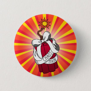 Teen Boy Chaos Main Gamer Red Cartoon Dynamite 6 Cm Round Badge