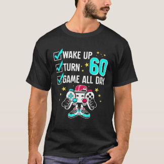 Teen Boy Girl Gamer Birthday 60 Years Old Level 60 T-Shirt