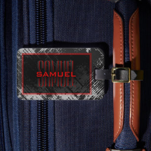Teen Boy Monogram Name Luggage Tag