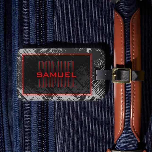 Teen Boy Monogram Name Luggage Tag (Front Insitu 4)