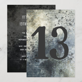 Teen Boy Sons Birthday Grunge Distressed Invitation