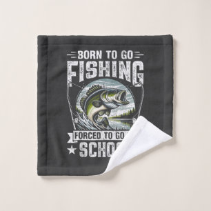 Teen Boys Fishing Forced to Go to School Wash Cloth