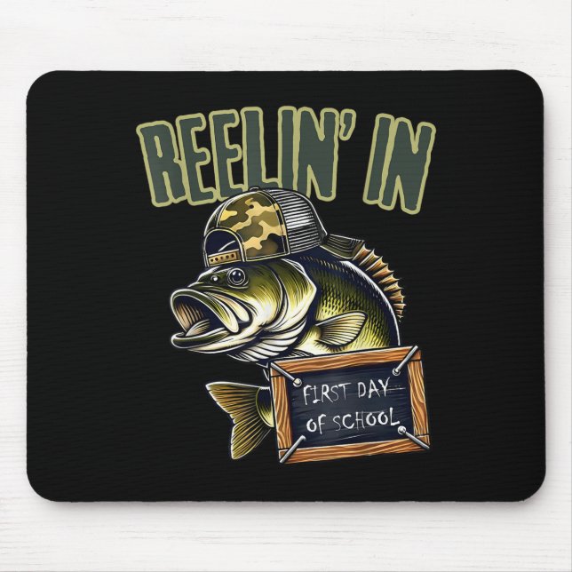 Teen Boys Fishing Reeling In First Day Of School B Mouse Mat (Front)