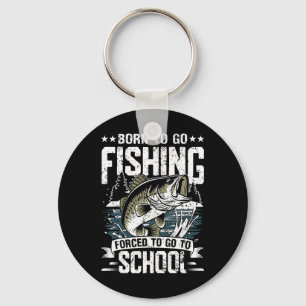 Teen Boys Fishing Shirt Forced To Go To School B F Key Ring