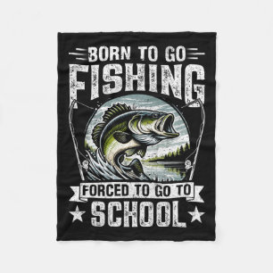 Teen Boys Fishing Shirt Forced To Go To School Byb Fleece Blanket