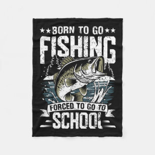 Teen Boys Fishing Shirt Forced To Go To School Byb Fleece Blanket