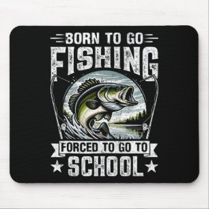 Teen Boys Fishing Shirt Forced To Go To School Byb Mouse Mat
