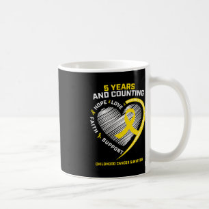 Teen Boys Girls Kids 5 Years Gold Childhood Cancer Coffee Mug