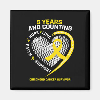 Teen Boys Girls Kids 5 Years Gold Childhood Cancer Magnet