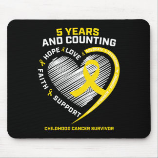 Teen Boys Girls Kids 5 Years Gold Childhood Cancer Mouse Mat