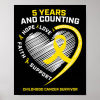 Teen Boys Girls Kids 5 Years Gold Childhood Cancer
