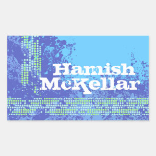 Teen boys sports name blue id label sticker