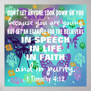 Teen Christian Purity bible verse Poster