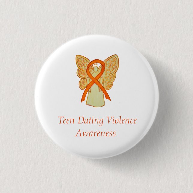 Teen Dating Violence Awareness Angel Ribbon Pin (Front)
