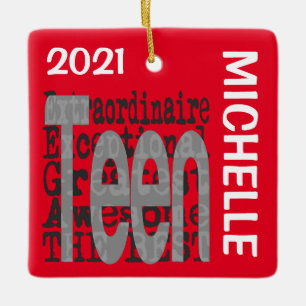 Teen Extraordinaire CUSTOM Ceramic Ornament