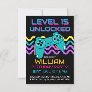 Teen Gaming Gamer Boy Video Game Player Birthday Thank You Card