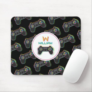 Teen Gaming Gamer Video Game Kids Monogram Mouse Mat