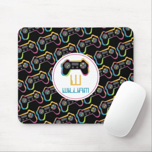Teen Gaming Gamer Video Game Kids Monogram Mouse Mat