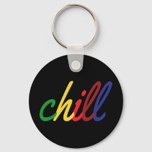 Teen Girl Chill Retro Colors Key Ring