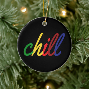 Teen Girl Chill Retro Colours Ceramic Tree Decoration